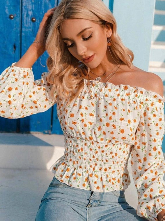 Heather Floral Off-Shoulder Top