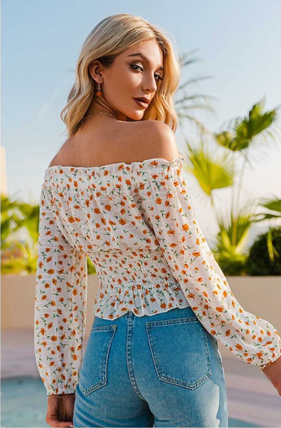 Heather Floral Off-Shoulder Top - Image 4