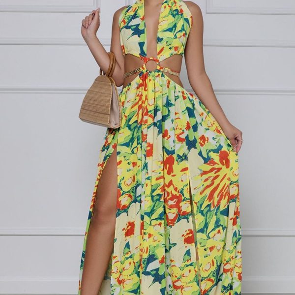 Watercolor Long Dress Under the Sun